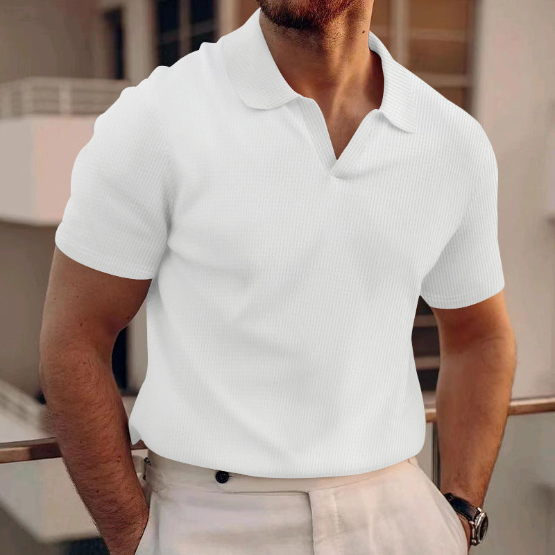 V-Neck Polo Shirt for Men – Classic Fit, Soft Cotton Comfort