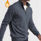 Men's Brushed Hoody Placket Zipper Design Solid Color Turtleneck Coat