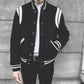 Aviator Wool Jacket Spring And Autumn Black And White Stitching