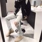 Aviator Wool Jacket Spring And Autumn Black And White Stitching