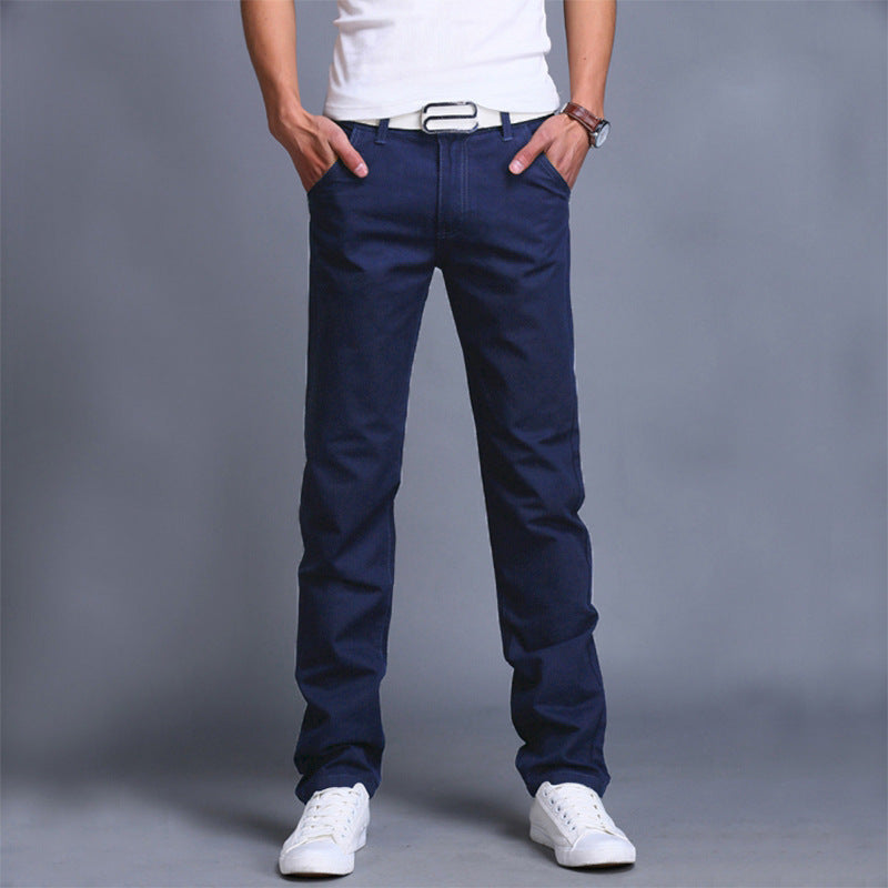 Straight Trousers Youth Men's Korean Style Slim Cloth Pants