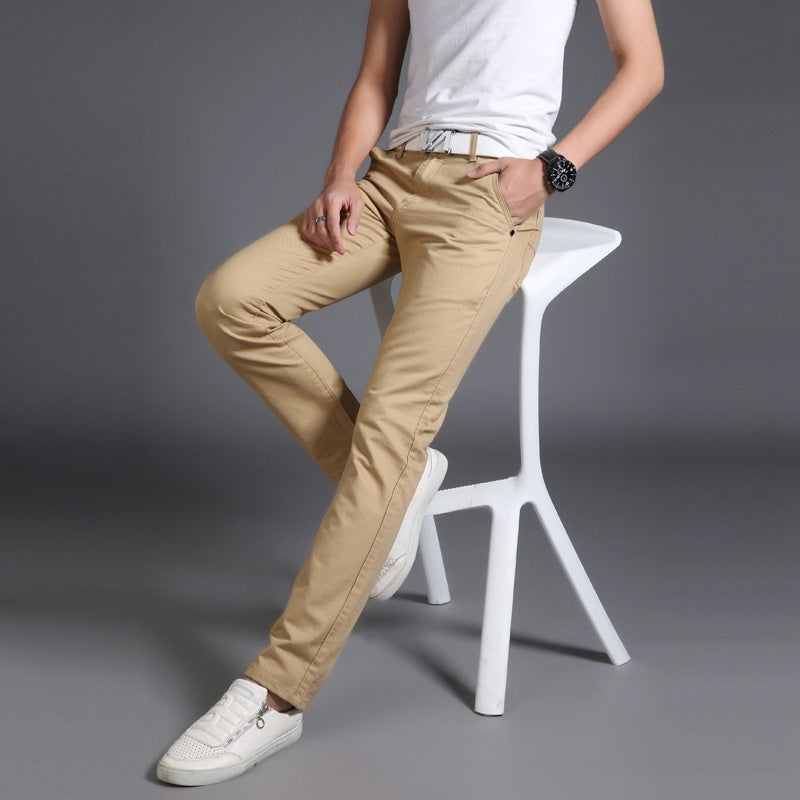 Straight Trousers Youth Men's Korean Style Slim Cloth Pants