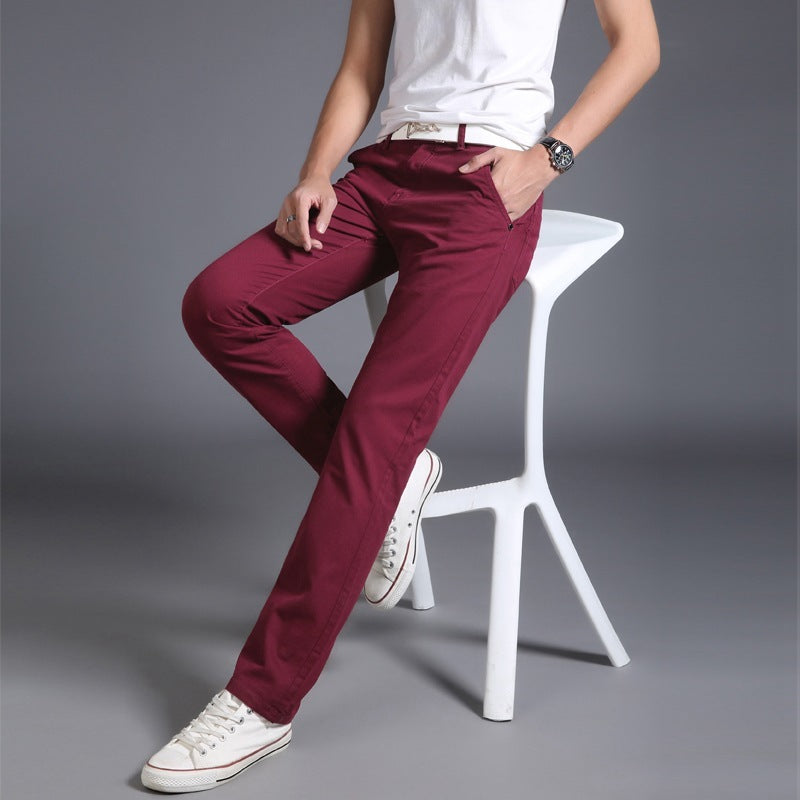 Straight Trousers Youth Men's Korean Style Slim Cloth Pants