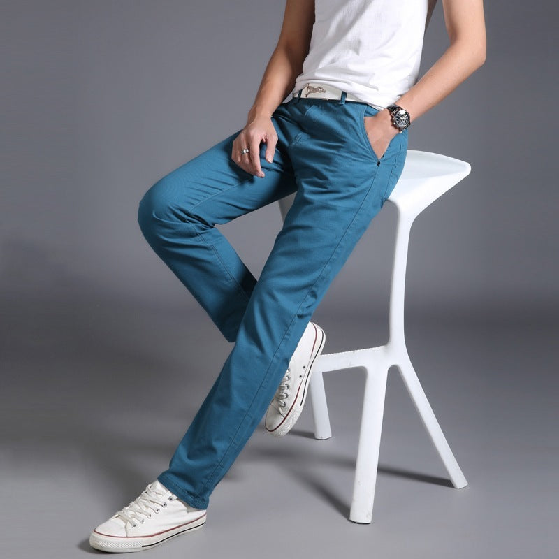 Straight Trousers Youth Men's Korean Style Slim Cloth Pants