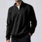 Men's Brushed Hoody Placket Zipper Design Solid Color Turtleneck Coat