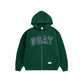 Polar Fleece Monogram Stick Cloth Embroidered Zipper Hoodie Jacket