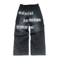 Men’s Retro Letter Printed Minimalist Wide Leg Pants