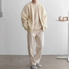 Men Zip Up Knitted Cardigan on model