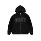 Polar Fleece Monogram Stick Cloth Embroidered Zipper Hoodie Jacket