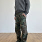 Distressed Military Camouflage Loose Straight Cargo Pants