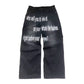 Men’s Retro Letter Printed Minimalist Wide Leg Pants