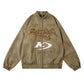 Gothic Letter Embroidered Motorcycle Leather Men's Clothing