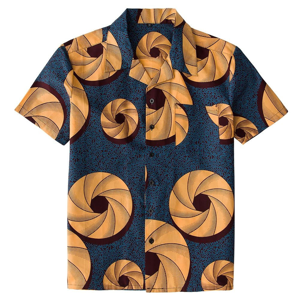 Cotton Wax Cloth Men's Short-sleeved Shirt