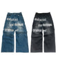 Men’s Retro Letter Printed Minimalist Wide Leg Pants