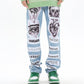 Stick Cloth Washed Jeans Men's Wide Leg Straight Leg Loose Street Pants