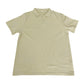 v-neck polo shirt for men in khaki color with short sleeves and a comfortable fit.