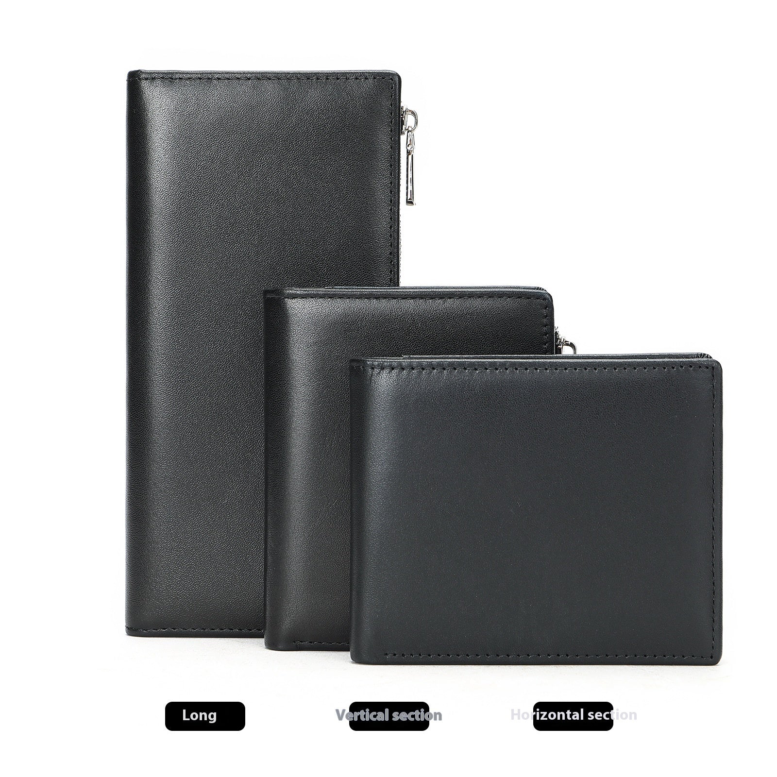 Handmade Cowhide Wallet Men's Top Layer Leather Zipper Anti-theft