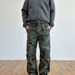 Distressed Military Camouflage Loose Straight Cargo Pants