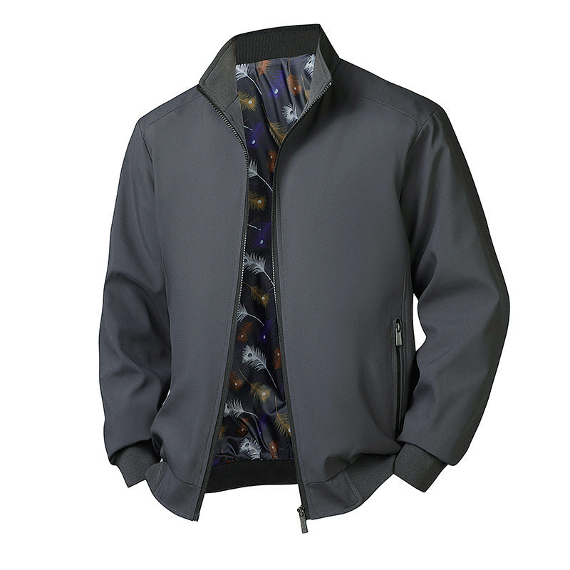 Plus Size Men's Spring Long Sleeve Jacket