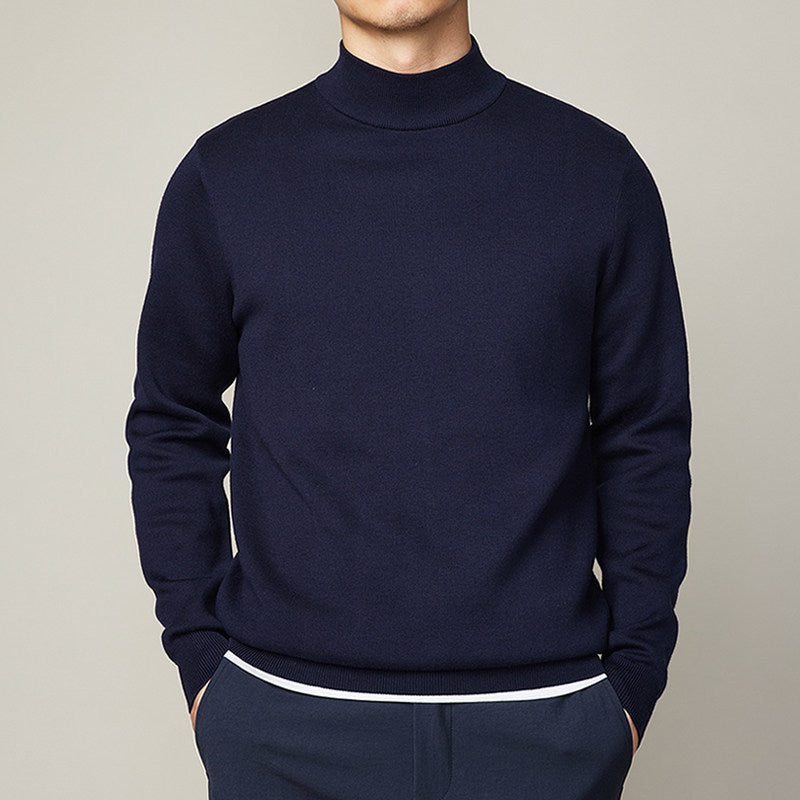 Autumn And Winter Mock Neck Sweater Men's