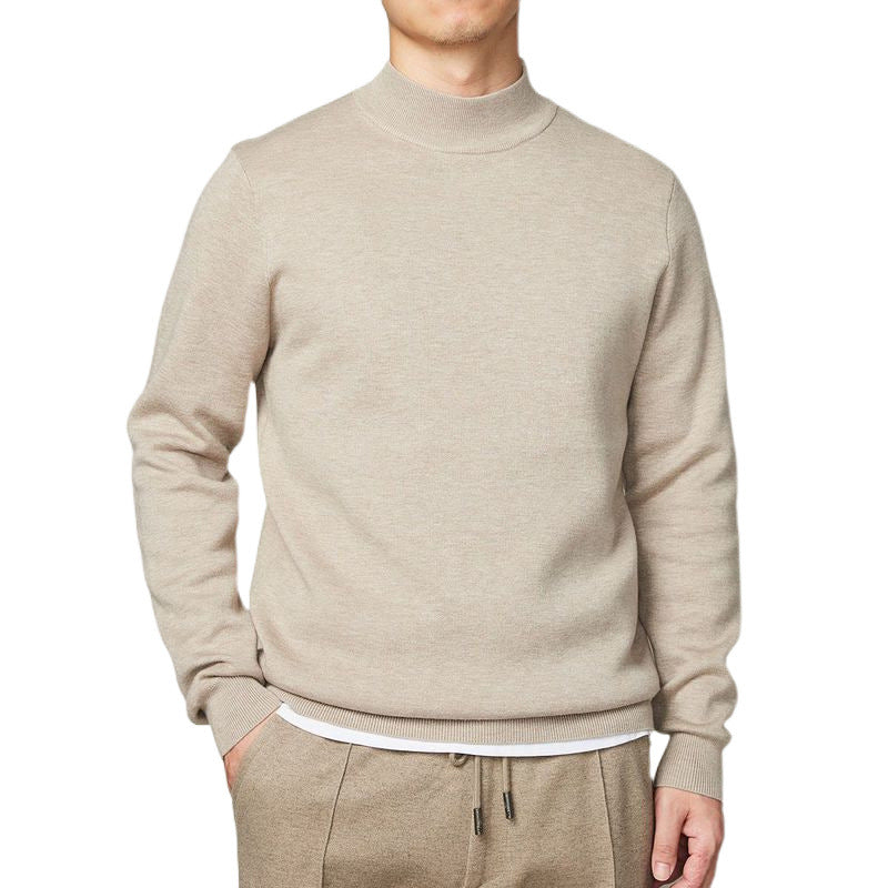Autumn And Winter Mock Neck Sweater Men's