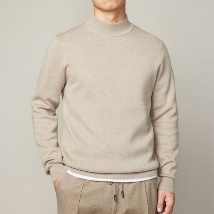 Autumn And Winter Mock Neck Sweater Men's