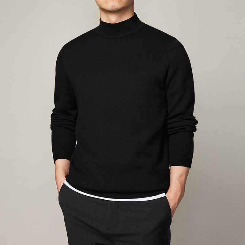Autumn And Winter Mock Neck Sweater Men's