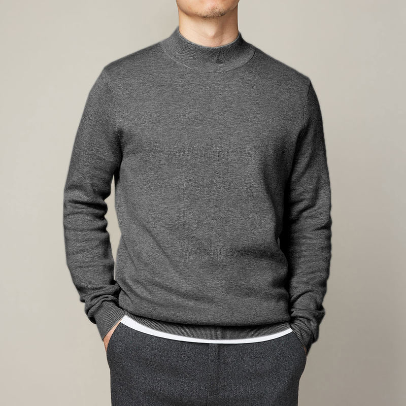 Autumn And Winter Mock Neck Sweater Men's