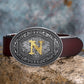 Men's And Women's Floral Letter Buckle Belts