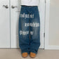 Men’s Retro Letter Printed Minimalist Wide Leg Pants