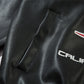 Gothic Letter Embroidered Motorcycle Leather Men's Clothing