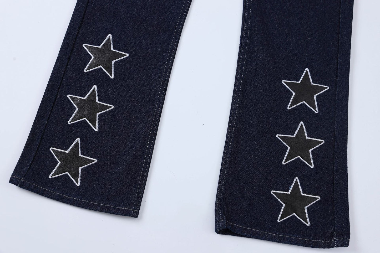 High Street Wash Paste Cloth Embroidery Straight Jeans