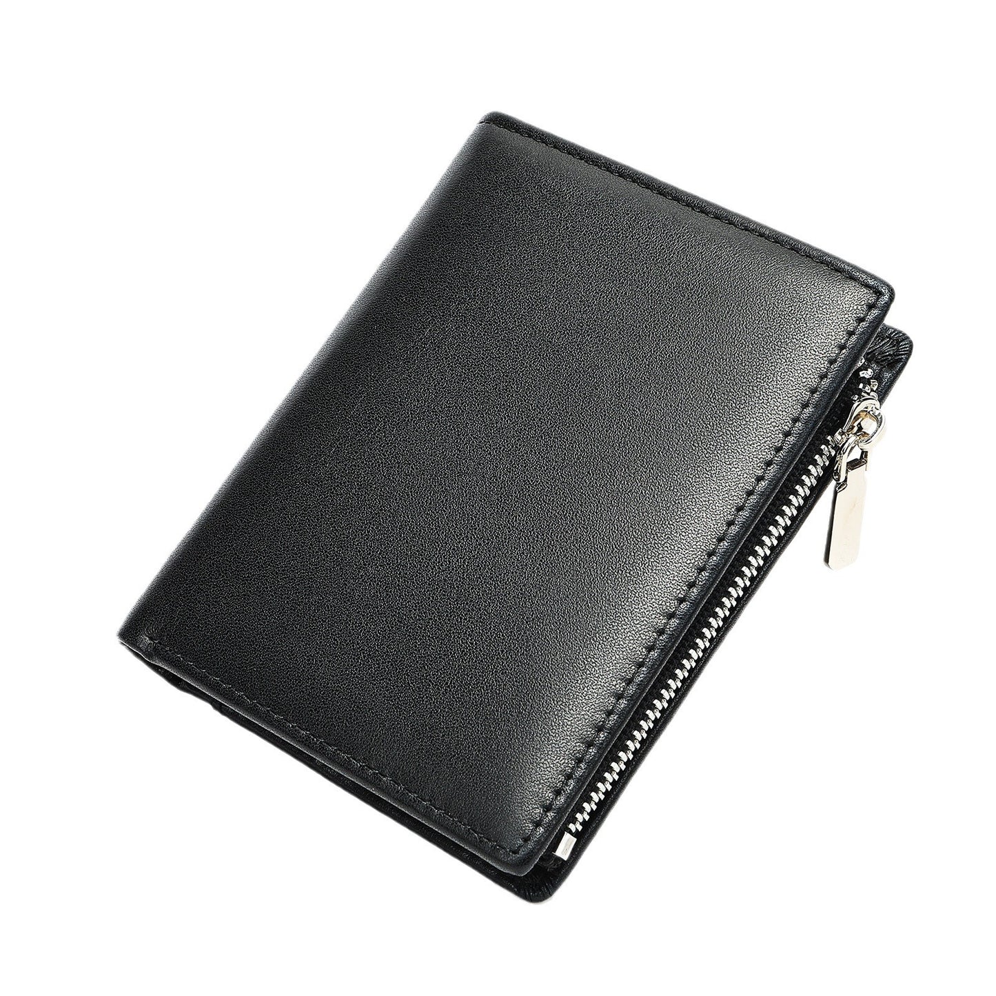 Handmade Cowhide Wallet Men's Top Layer Leather Zipper Anti-theft