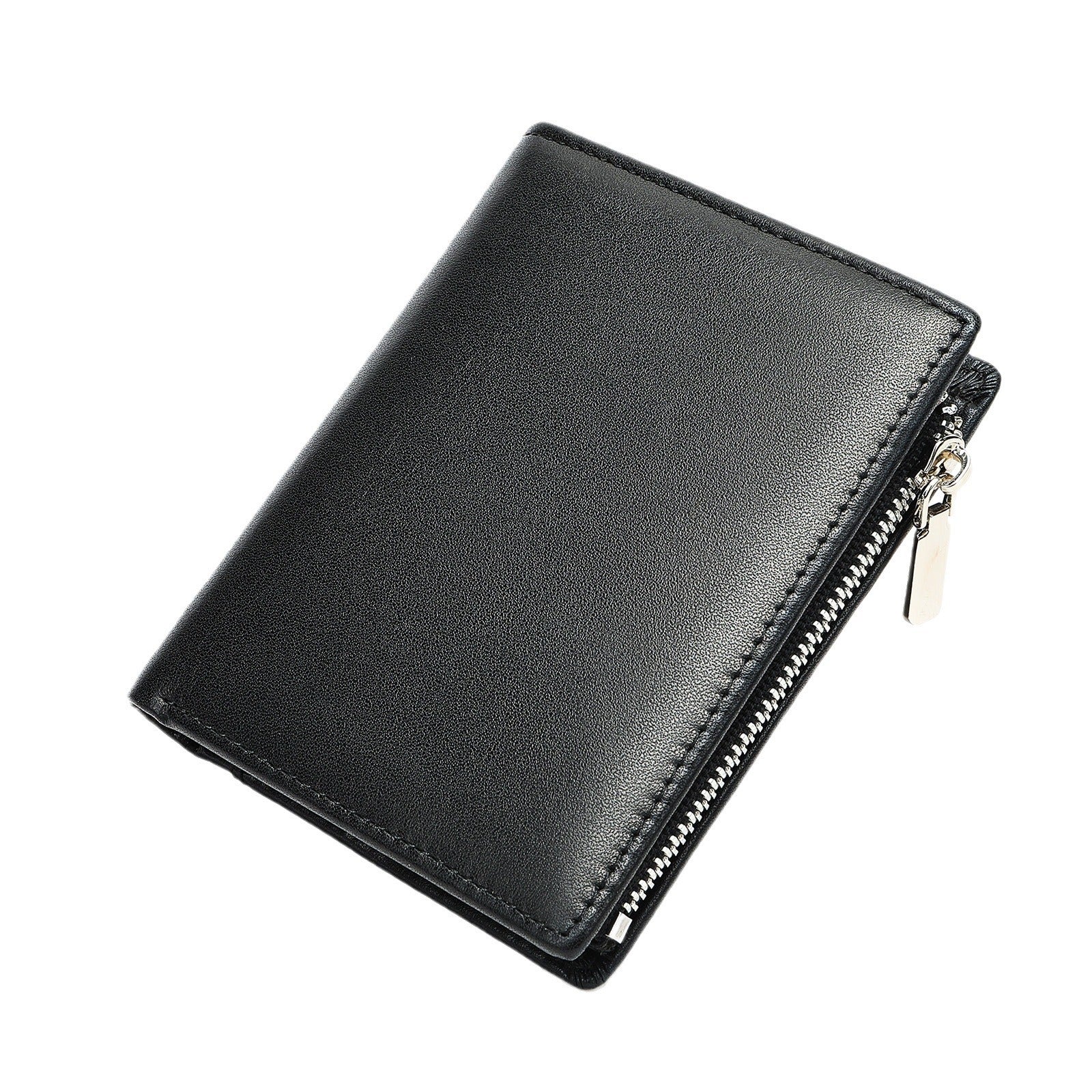 Handmade Cowhide Wallet Men's Top Layer Leather Zipper Anti-theft